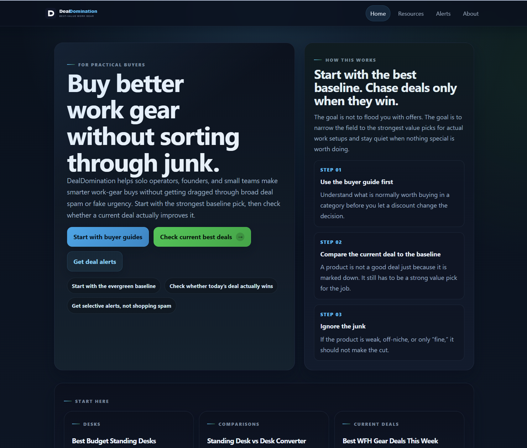 DealDomination site for selective work-from-home gear buying guidance