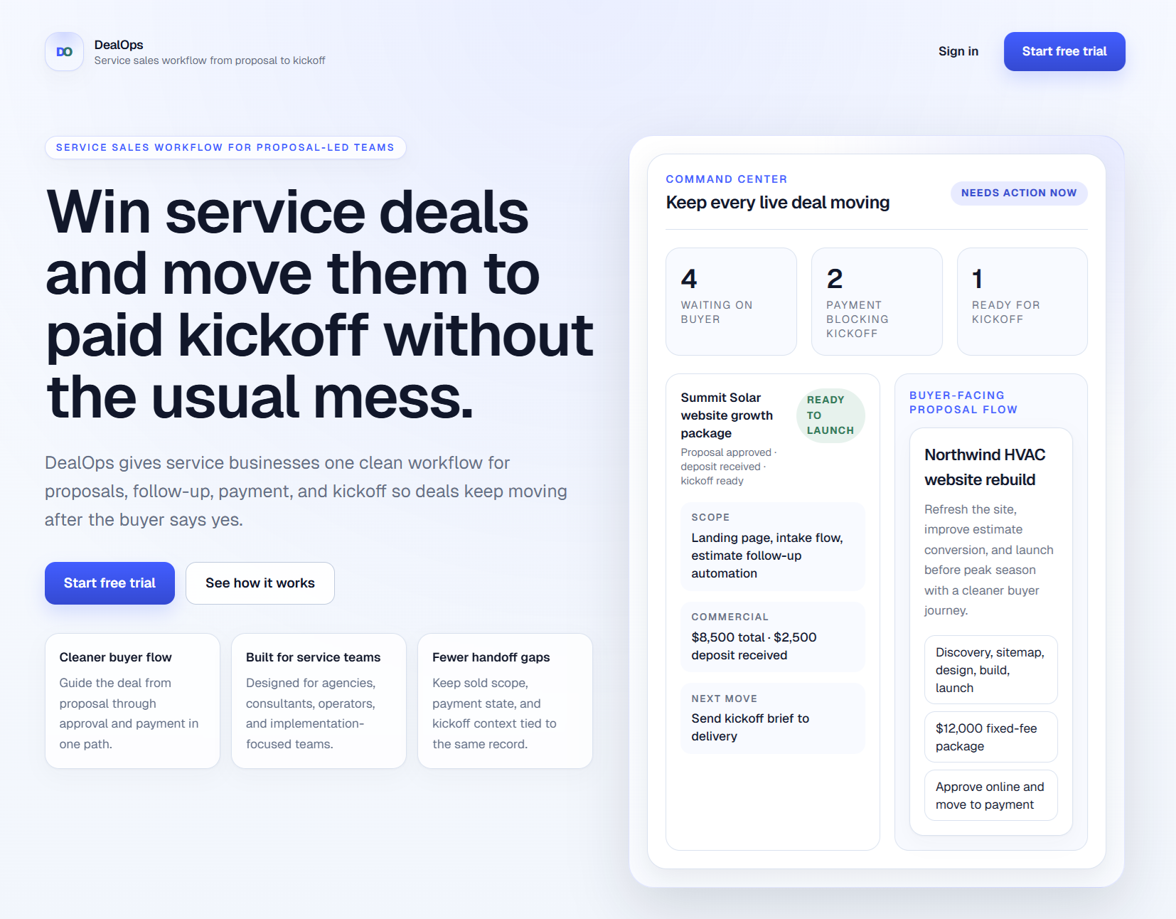 DealOps landing page